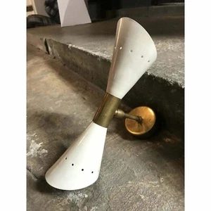Lámparas de pared italianas de latón Stilnovo de la década de 1950 accesorio de pared de techo luz - Imagen 1 de 4