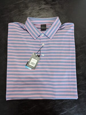 NOVA COM ETIQUETAS POLO MASCULINA DE GOLFE DUNNING, TAMANHO: GG, COR: MALVA ESTADO PERFEITO/AZUL FORÇA (M22) - Imagem 1 de 3