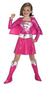 Supergirl Pink Child Costume Cape & Boot Tops Halloween Rubies