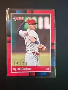 Dylan Carlson 2022 Donruss Baseball 1988 Retro #264 Red #/2022 Stl Cardinas - Picture 1 of 3
