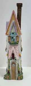 Beleuchtetes Osterdorfhaus 10 Zoll hoch dünne Tulpe Frühlingsschornstein - Bild 1 von 8