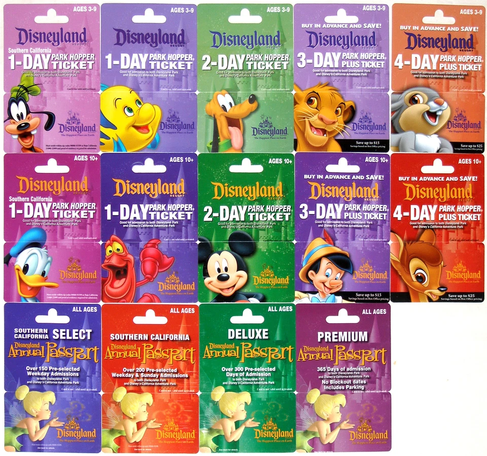 All 14 Different DISNEYLAND Passport Gift Cards 2006: Mickey, Goofy, Donald, etc - Image 1 of 1