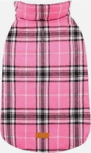 Spotted Play Warm Dog Coat, Pink Plaid, Waterproof Reversible Dog Jacket, (XXL) - Picture 1 of 3