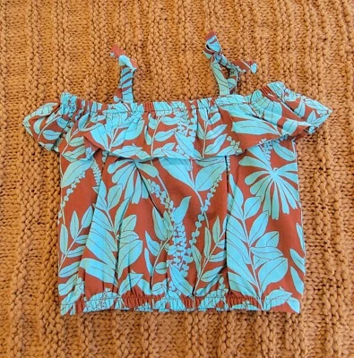 Camisa de verão floral ombro frio Janie and Jack meninas 18 a 24 nova com etiquetas - Imagem 1 de 4