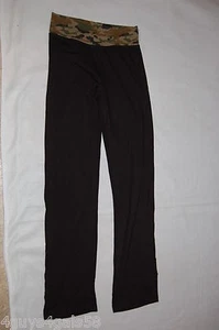 JR Womens Pants BLACK Green Camouflage Fold Down Waist XS 1 KNIT Bobbie Brooks - Picture 1 of 1