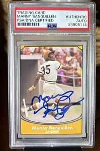 Manny Sanguillen 1990 Pacific Trading # 75 PSA/DNA Authentic Auto Signed Card - Picture 1 of 4