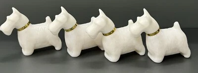 Lote de 4 perros escoceses de colección años 70 Avon Reina de Escocia Here's My Heart Colonia Scottie Dog 1 oz Foto 1 de 4