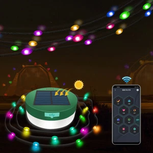 Solar String Light Rechargeable Smart App Control For Camping Trip Hiking Garden - Picture 1 of 16