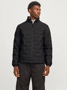 Jack and Jones Mens Puffer Quilted Jacket Padded Puffa Winter Coat Cosonic Black - Picture 1 of 6