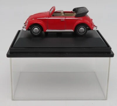Die Cast Hongwell Volkswagen Cox Cabrio Rosso Beetle Käfer 1/72 IN Box - Immagine 1 di 4