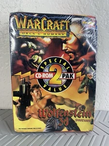 NEW! Warcraft / Wolfenstein 3D Special Value PC CD-Rom 2 Pack - Picture 1 of 6