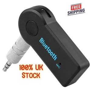 Adaptador receptor de música estéreo para automóvil auxiliar con micrófono inalámbrico Bluetooth teléfono de 3,5 mm - Imagen 1 de 12