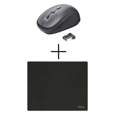 Trust Yvi Kabellose Optische Funkmaus 2.4GHz 1600DPI Maus mit Trust Ziva Mauspad - Bild 1 von 4