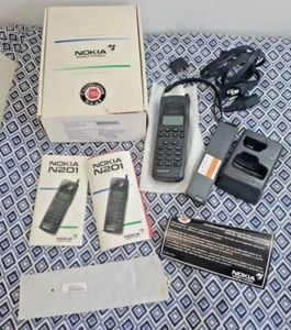Nokia Mobil Phone Portable N201 NEW NOS W/ Extra Battery And Charging Station - Picture 1 of 17