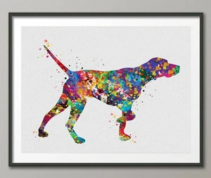 Puntero Inglés Estampado en Acuarela Perro Arte Personalizado Perro Retrato Mascota Doglover-1454 - Imagen 1 de 4