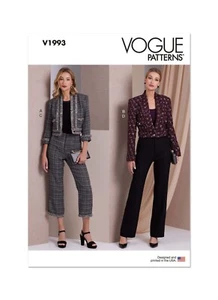 Vogue SEWING PATTERN V1993 Misses' Trousers & Cropped Jackets 6-14 Or 16-24 - Picture 1 of 8
