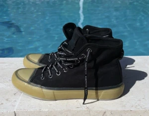 All Saints Jaxon High Canvas Black High Top Laced Casual Sneakers Sz 7 / EU 40 - Picture 1 of 24