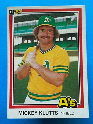 1981 Donruss Mickey Klutts #110 Oakland Athletics - Image 1 of 2