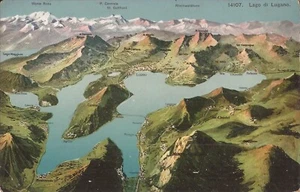 Keyed Topographical Map Lake Lugano - SWITZERLAND, ITALY - Picture 1 of 2