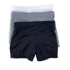 Girls Under Dress Shorts Bike Shorts Size XS 4/5 Black Gray White Nylon Elastine