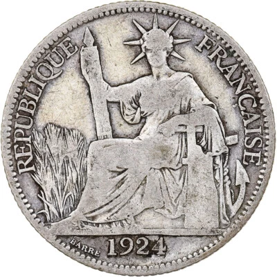 [#1309602] French Indochina, 20 Centimes, 1924, Paris, Silver, VF - Image 1 of 2
