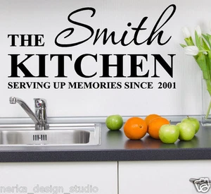 CITAZIONI DA PARETE Con Nome Della Famiglia Personalizzato Parete Della Cucina - Bild 1 von 9