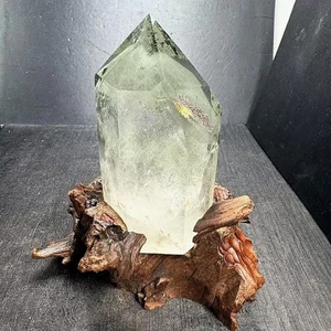 1,78 Pfund natürlicher grüner Geist Phantom Quarz Kristall Mineral Präparat Dekor + Ständer - Bild 1 von 9