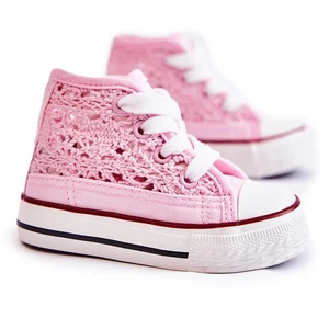Zapatillas altas rosa caladas para niña - Imagen 1 de 6