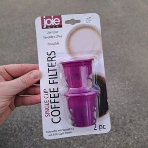 NEW Joie Reuseable Single Serve Coffee Filter Pods 2 pack Purple K-Cup Keurig - Picture 1 of 2