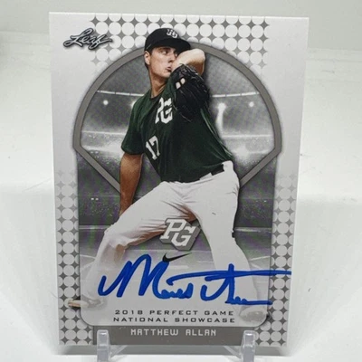 Matthew Allan 2018 Leaf Perfect Game #41 New York Mets SIGNED - Image 1 of 2