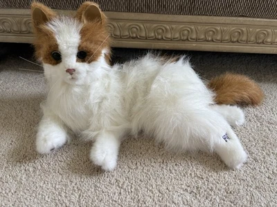 WORKING 2008 Hasbro FurReal Friends Cat Lulu My Cuddlin' Kitty White Orange - Image 1 of 4