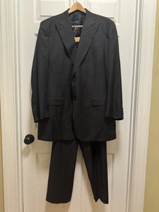 46 L Canali 2 Teiler Anzug schwarz gemarkt Größe 56 Made in Italy - Bild 1 von 13