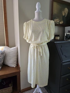 Vintage Miss Oops California Womens Size (fits like a Small) Yellow Floral Dress - Picture 1 of 8