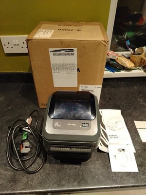 Zebra ZP450 Direct Thermal USB Serial Parallel Label Printer - Untested Boxed - Image 1 of 4