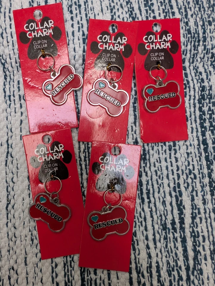 LOTE 5 NUEVOS Collar Perro Dije Rescate Mascota Gato Etiqueta Esmalte Regalo Regalo Foto 1 de 1