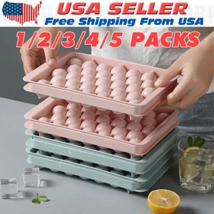 DIY Round Ice Cube Ball Maker PP Tray Silicone Sphere Mold Bar Whiskey Cocktails - Picture 1 of 15