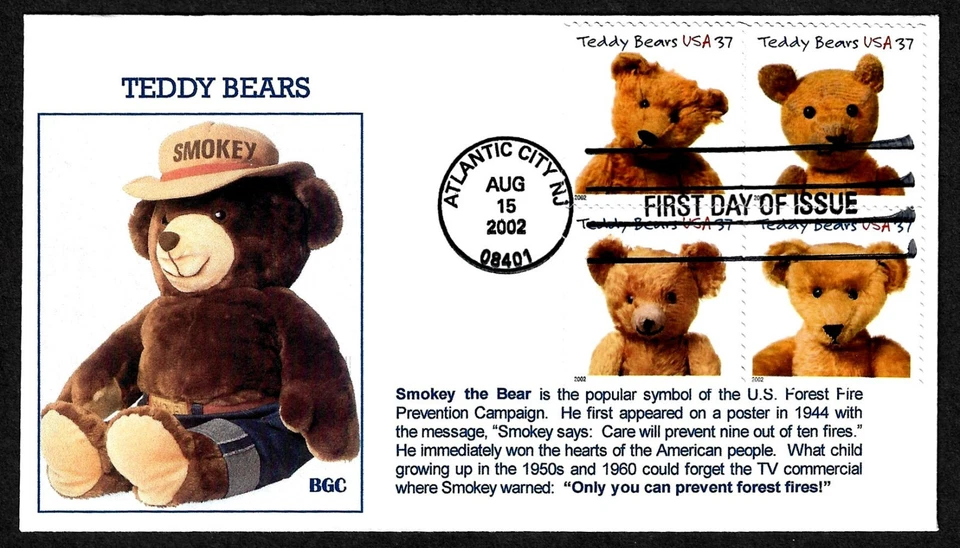 USA, SCOTT # 3653-3656, BGC CACHETS FDC COVER - TEDDY BEARS YEAR 2002 - Image 1 of 1