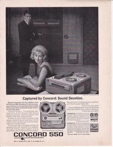 1963 Concord Reel-to-Reel Tape Recorder Print-Ad / Mad Men Look-Great Art - Picture 1 of 1