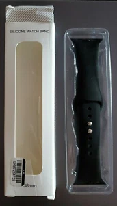 Unbranded Silicone Apple Watch Band Black 38mm - Picture 1 of 8