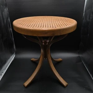 Vintage Bentwood Cane Top Table Mid Century Wood Furniture 19" - Picture 1 of 16