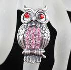 Pink Austrian Rhinestone Crystal Owl Fashion Cocktail Ring RG 1582