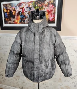 Good For Nothing Puffer Jacket Men's Large Grey Thick Insulated Hooded Padded - Picture 1 of 14