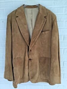 SCULLY CALIFORNIA SUEDE LEATHER MENS 44 BLAZER JACKET USA SPORT COAT SOFT TAN A-