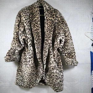 Kunstfell Leopard Swing Mantel Gr. L Flare Vintage Gepard Tier Mob Frau Ästhetik 80er - Bild 1 von 13