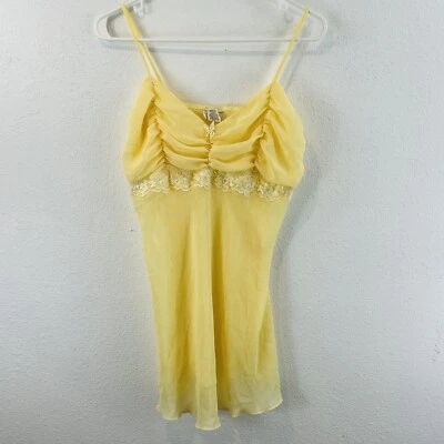 Conjunto de lencería babydoll íntima vintage para mujer L.A. parte superior inferior amarilla transparente Foto 1 de 4