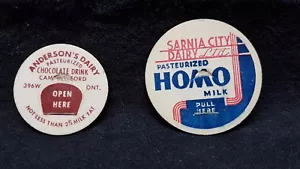 Anderson's Dairy Chocolate Drink & Sarnia City (Rare) Bottle Cap Lot of 2 - Picture 1 of 1