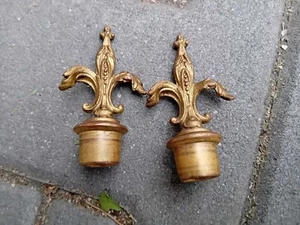 Pair Antique French Bronzed Spelter Ornate Candle Snuffer/Finial For Candelabras - Picture 1 of 8