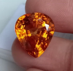 13 Cts Hessonite Garnet Big Heart Shape For Jewelry Pendant Gemstone Certified - Picture 1 of 7