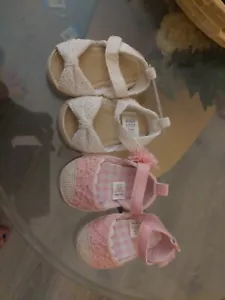 Baby Girl Size 3-6 Month Shoes 2 Pairs - Picture 1 of 6