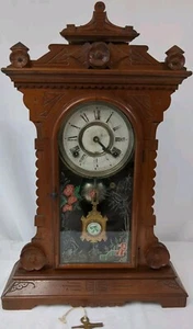 Very Rare Antique E.N. Welch "HATTON" Walnut Mantel Parlor Clock 8 Day Hourly - Picture 1 of 24
